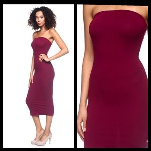 Burgundy Tube Dress
